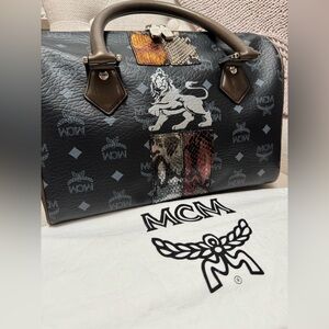 MCM Limited Edition Princess Lion Boston Style Bag with Dusty